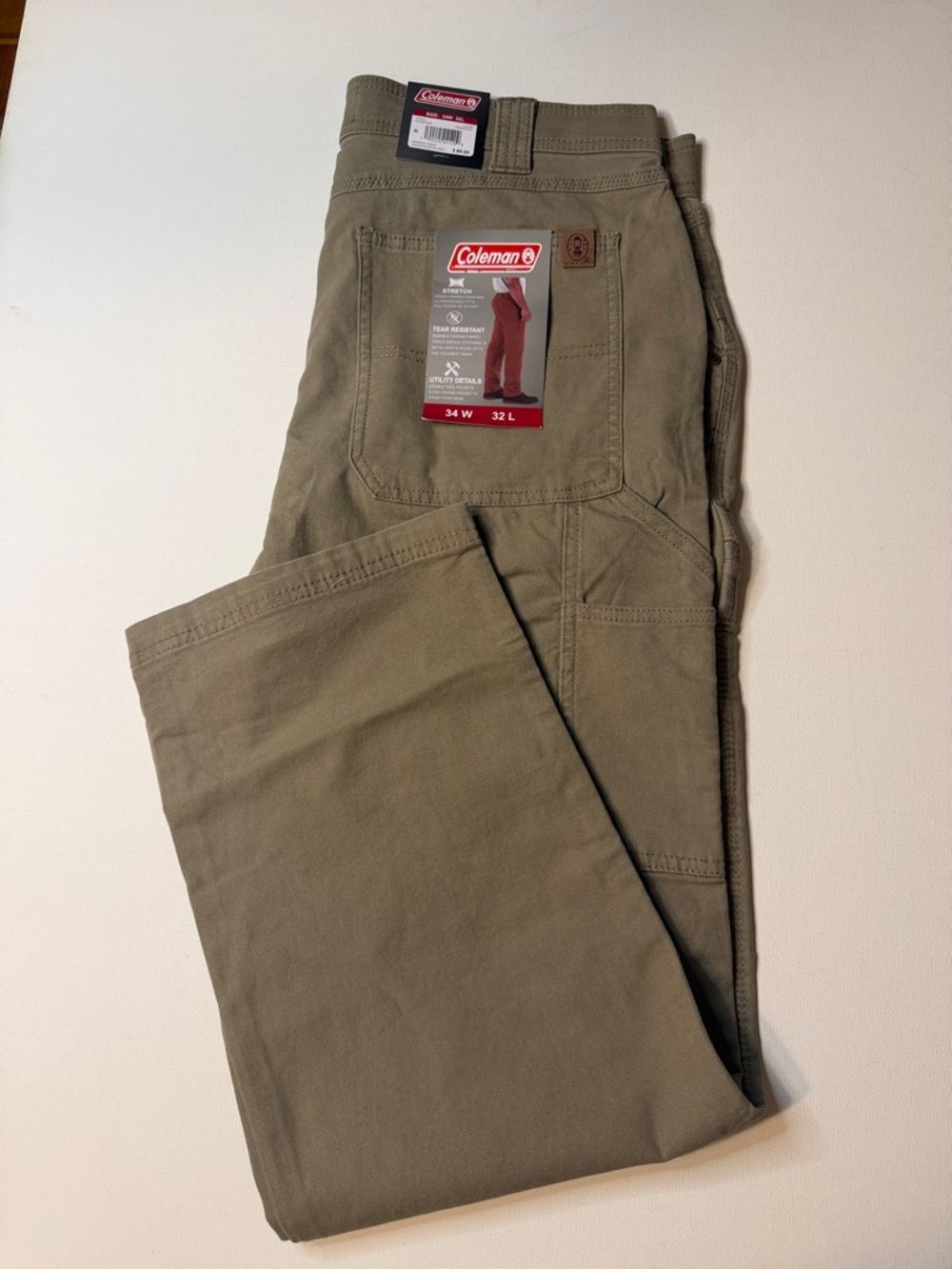 NWT Men's Coleman Kaki Utility Pants Size 34x32 (KB5)